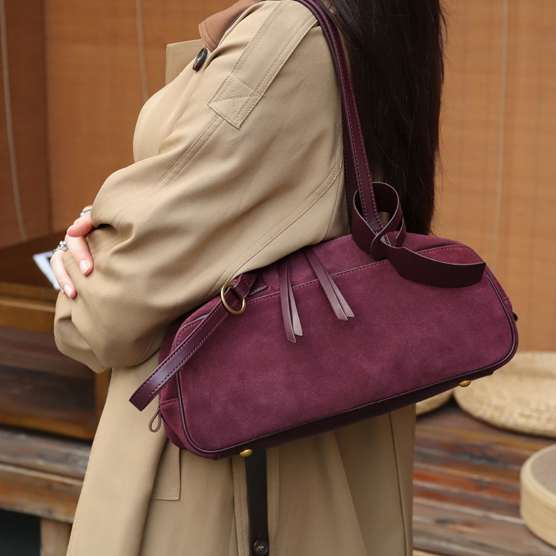 Luxury Bags Coach - Toptrends Suede Cow Genuine Leather Underarm