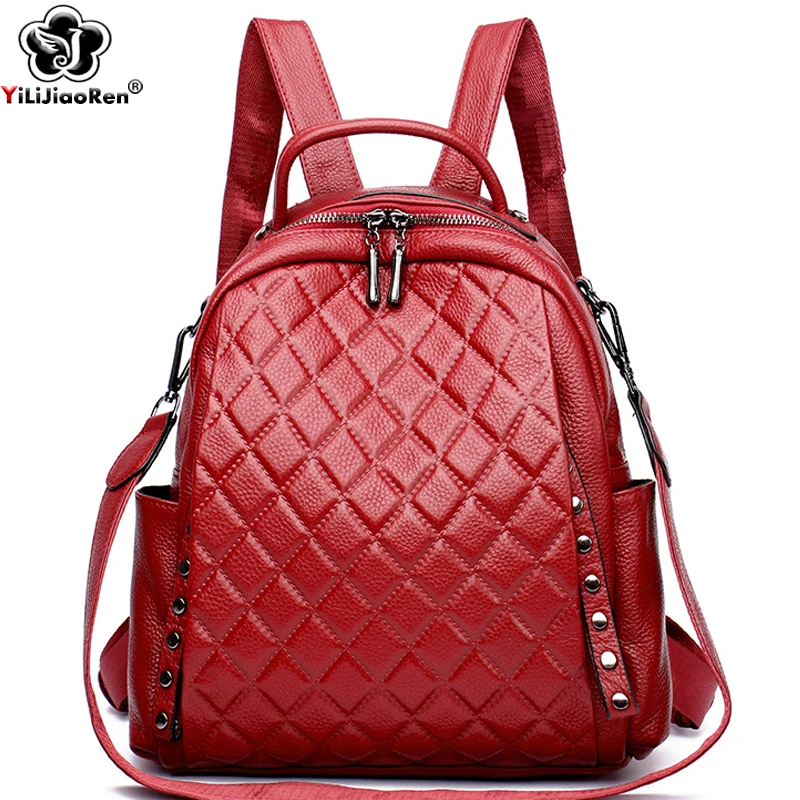 Genuine Leather Rucksack Women - Luxury Bags Leather ulasan dan harga