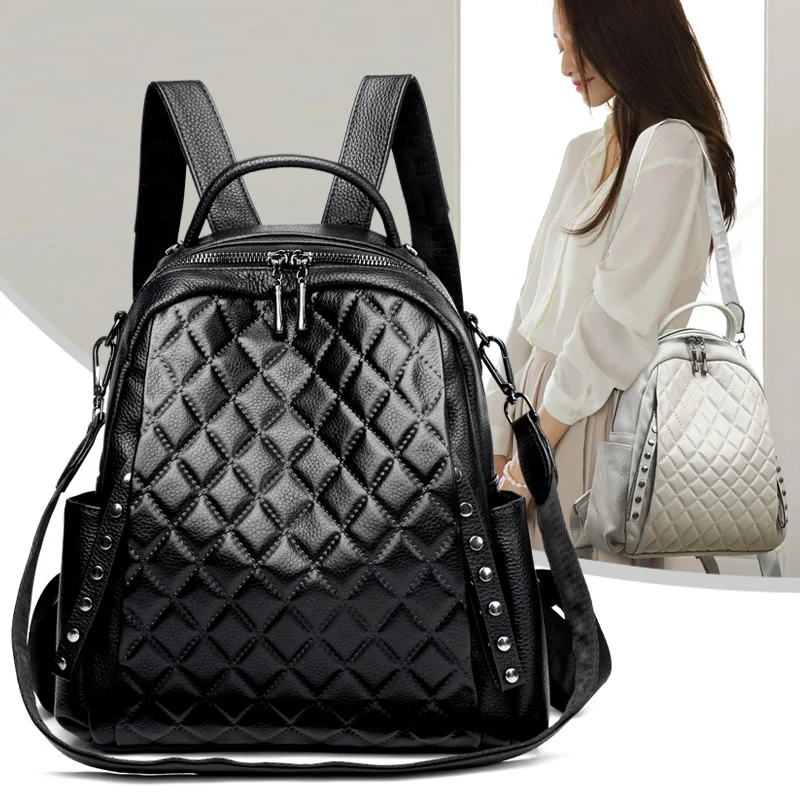 Genuine Leather Rucksack Women - Luxury Bags Leather ulasan dan harga