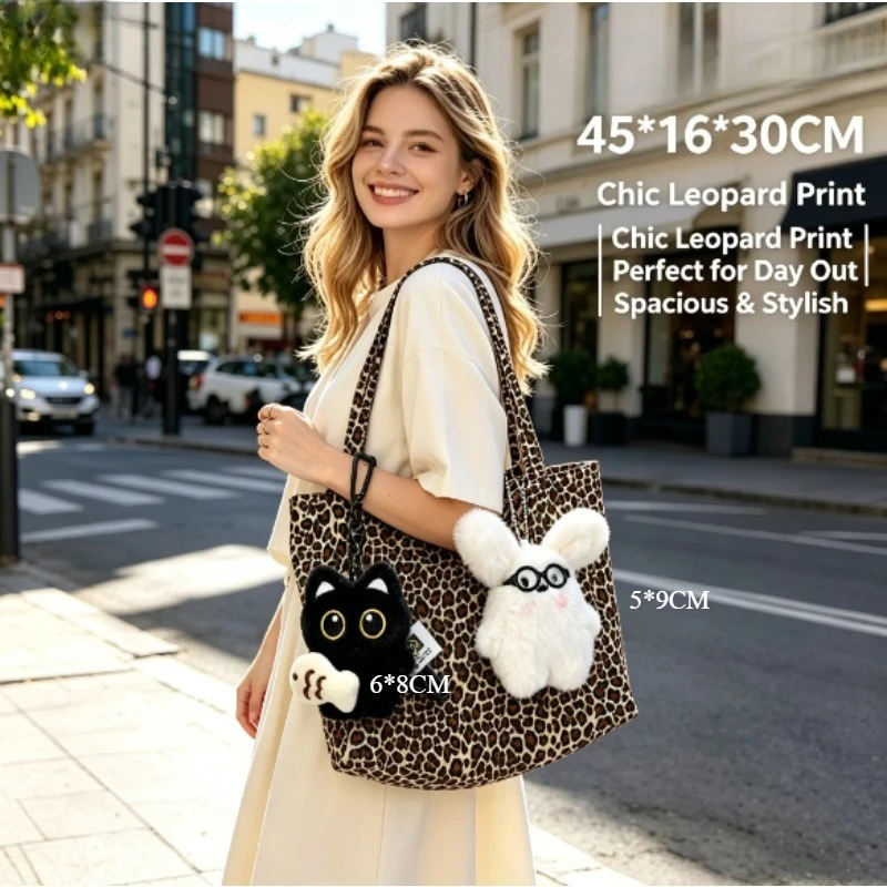2026 Leopard Print Canvas Tote - Quiet Luxury Bags Tote ulasan dan harga