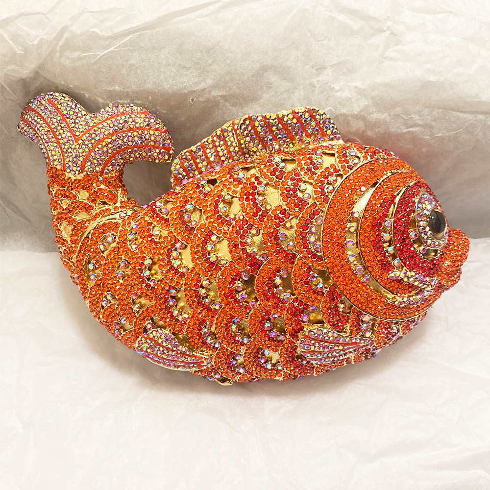 Red/Orange Fish Crystal Mini E - Luxury Bags Mini ulasan dan harga