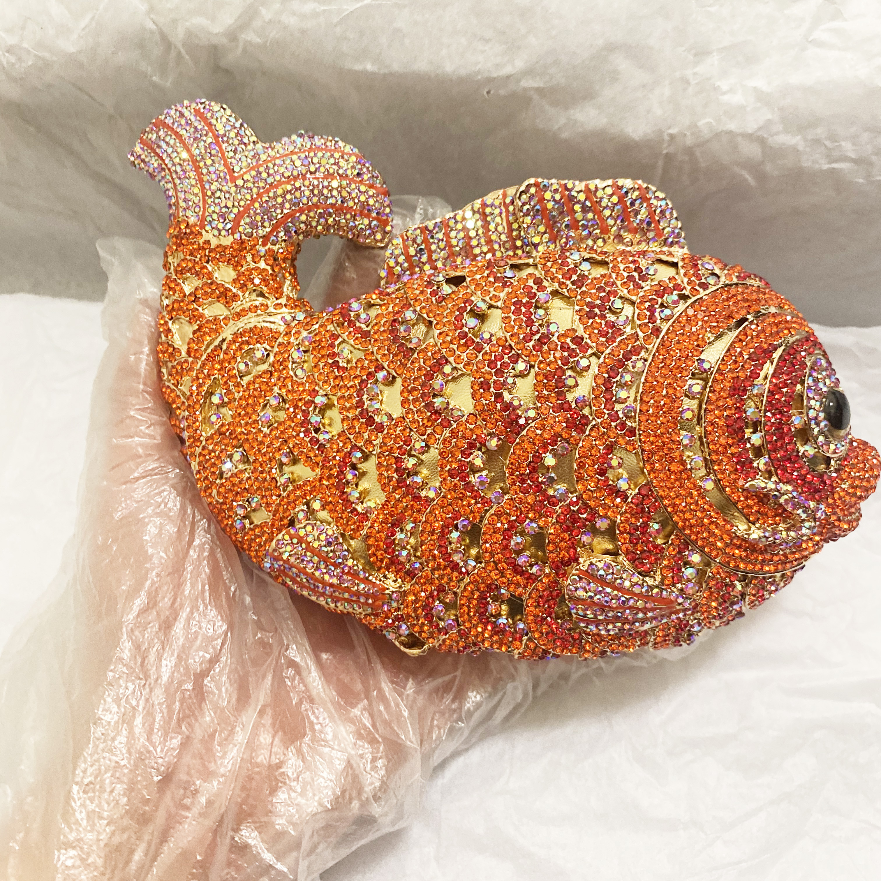 Red/Orange Fish Crystal Mini E - Luxury Bags Mini ulasan dan harga