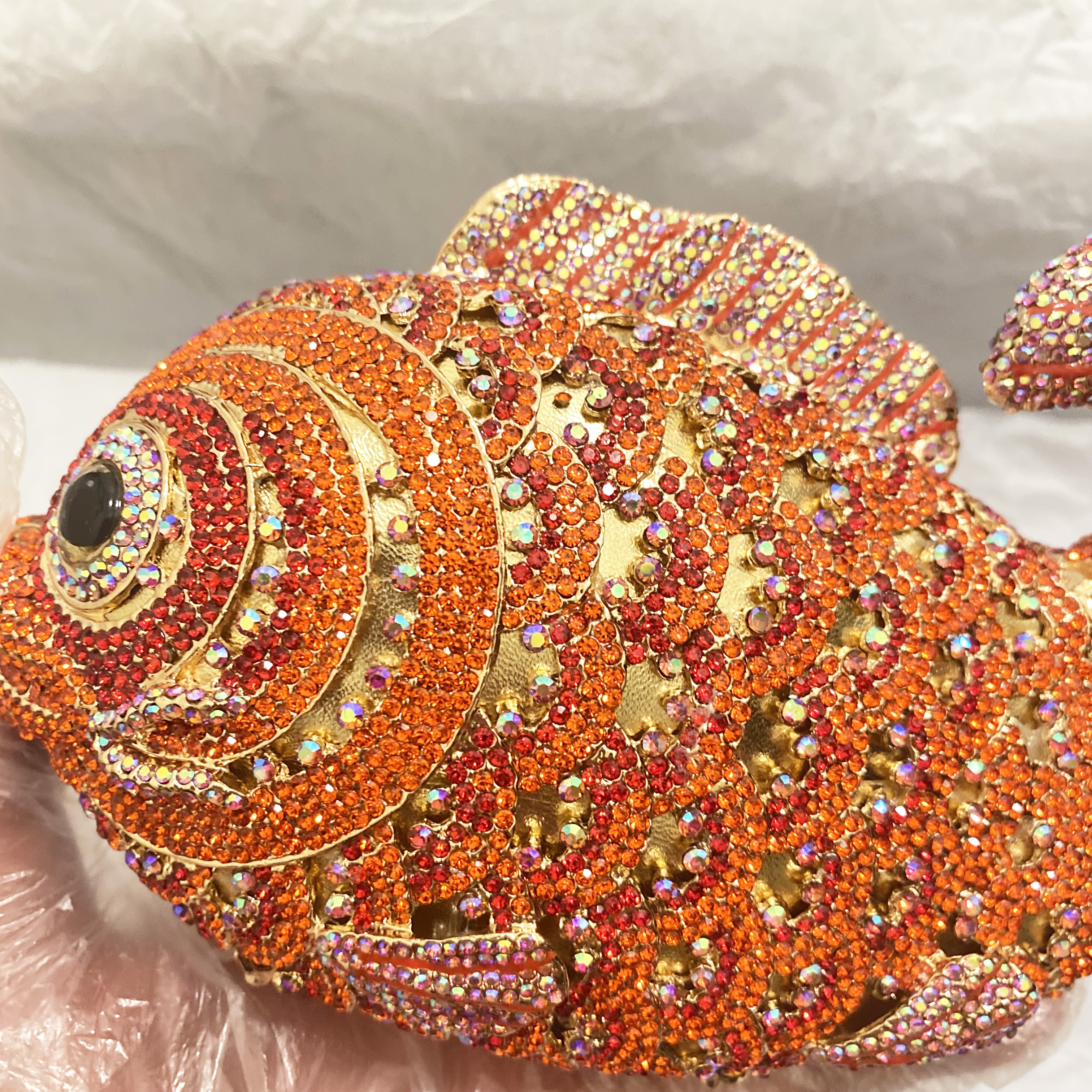 Red/Orange Fish Crystal Mini E - Luxury Bags Mini ulasan dan harga