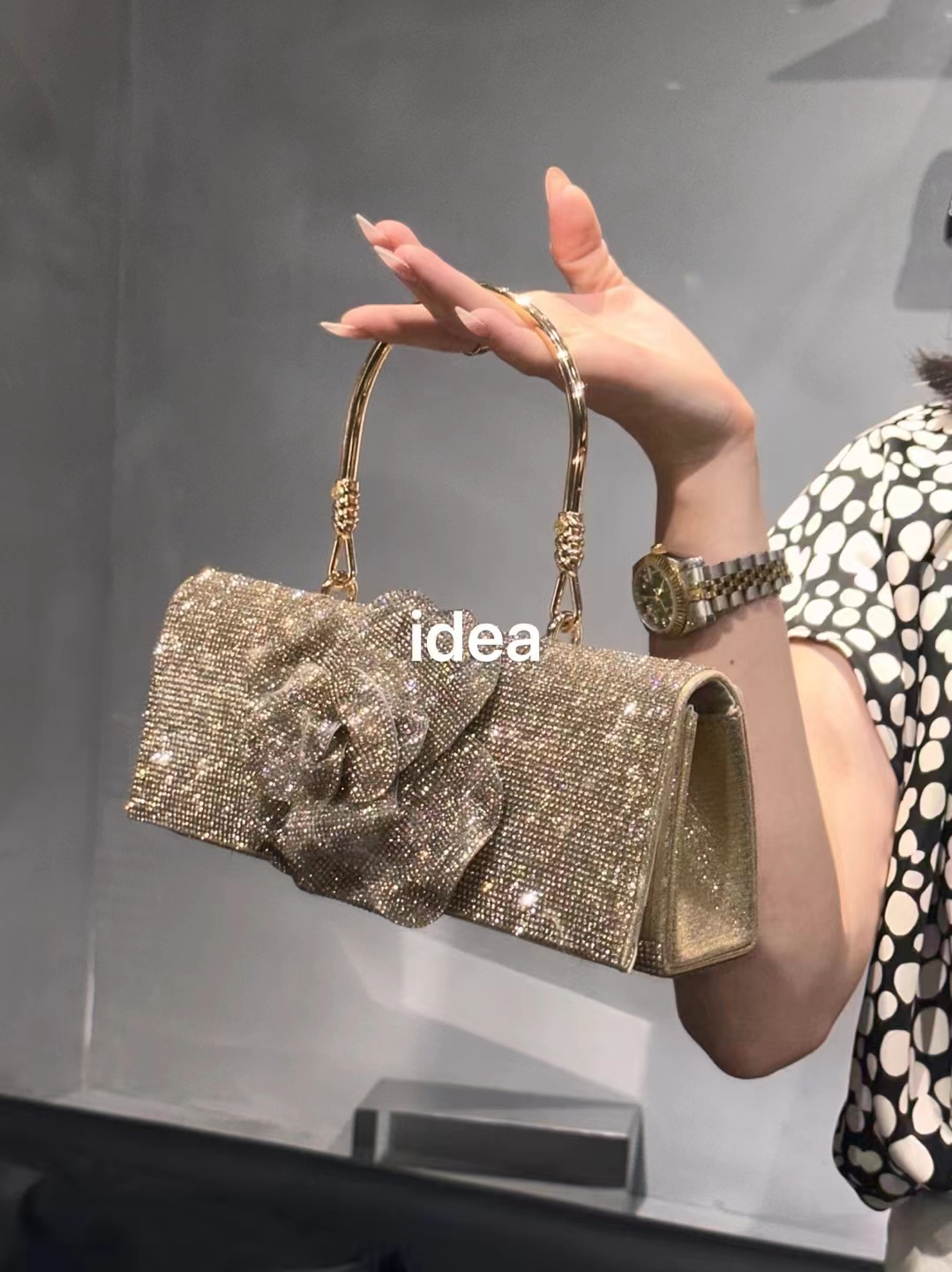 Glitter Diamond Floral Square  - Luxury Bags Supplier ulasan dan harga
