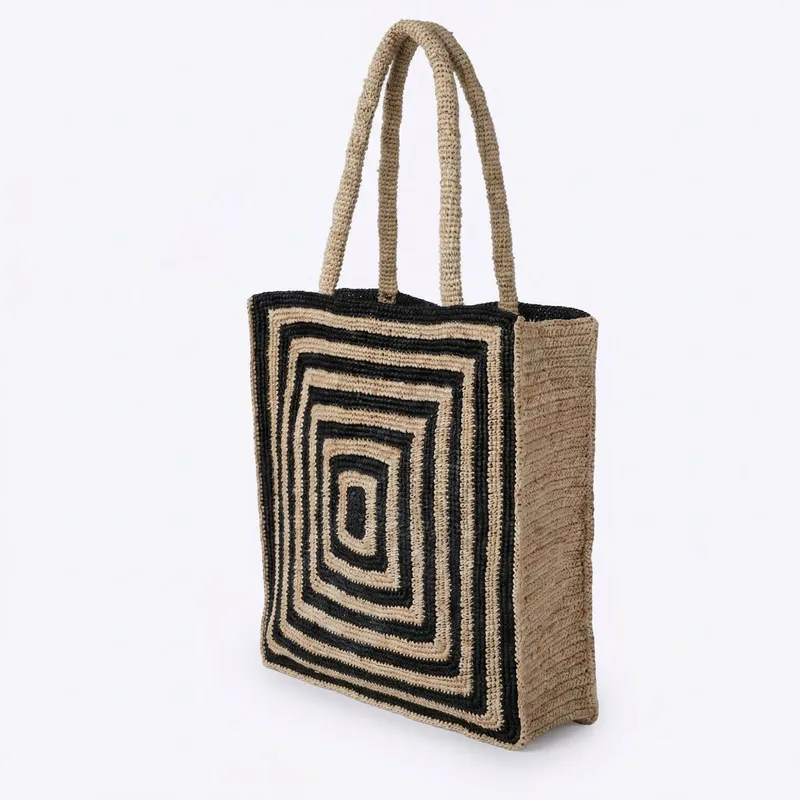 Striped raffia woven straw bag - Luxury Bags For You ulasan dan harga