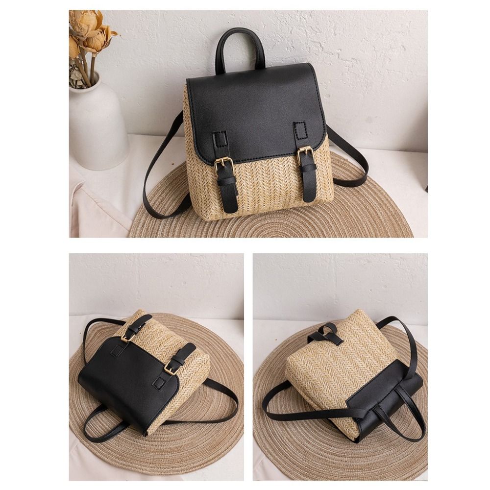 Versatile Bag PU Leather Straw - Luxury Bags Leather ulasan dan harga