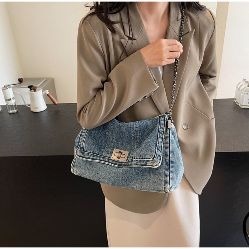 Retro Distressed Washed Denim  - Saddle Bag Distressed ulasan dan harga