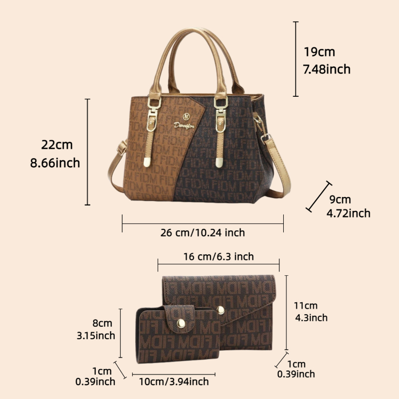 3-piece women's bag set, luxur - Luxury Bags Leather ulasan dan harga