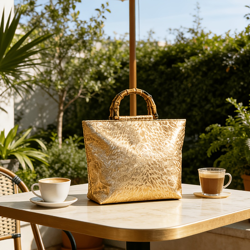 Light luxury metallic gold jac - Luxury Bags Tote ulasan dan harga