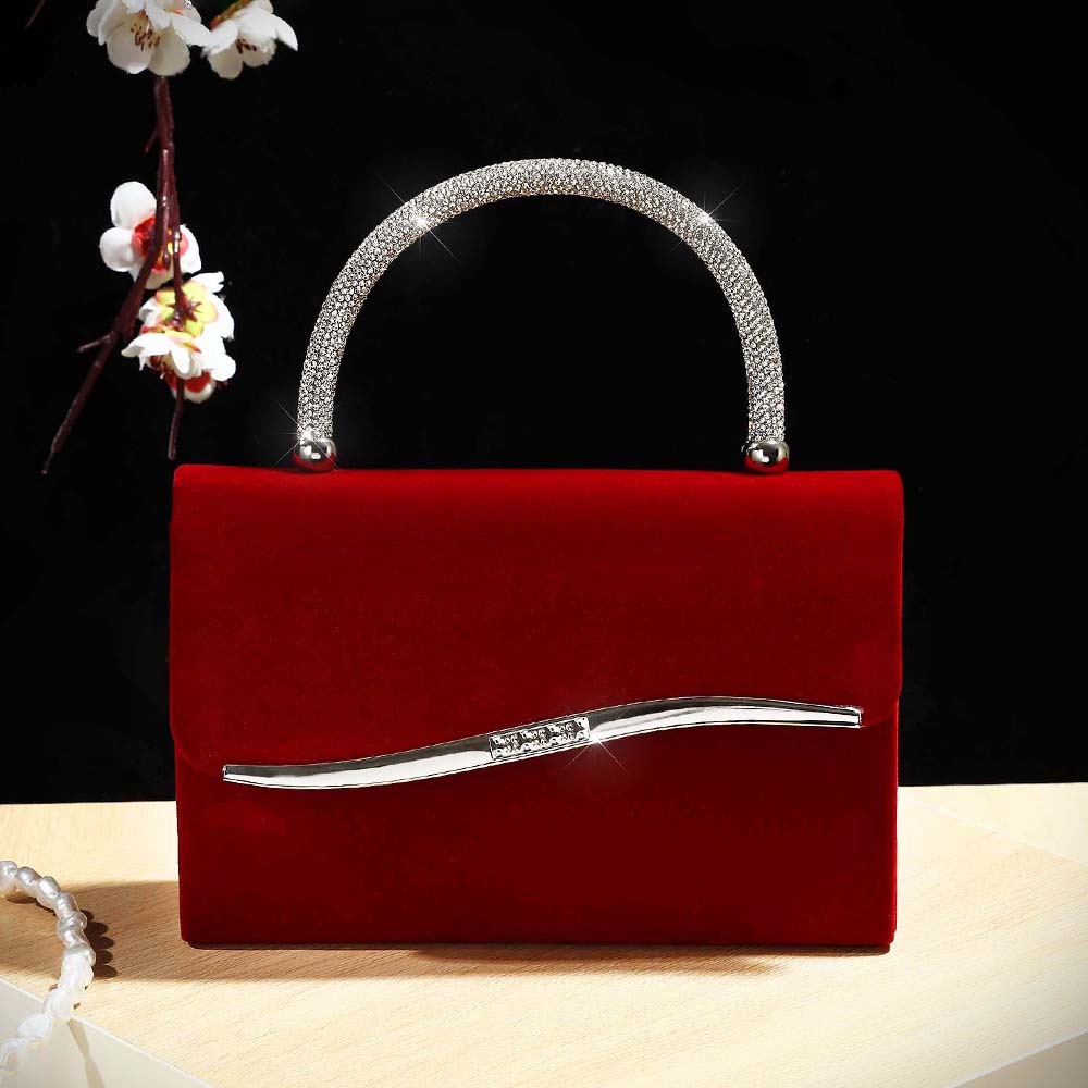 New wine red velvet diamond-en - Luxury Bags Mini ulasan dan harga