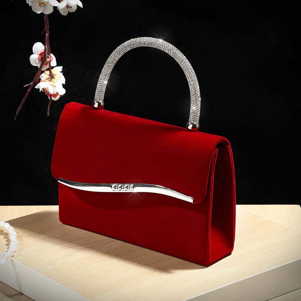 New wine red velvet diamond-en - Luxury Bags Mini ulasan dan harga