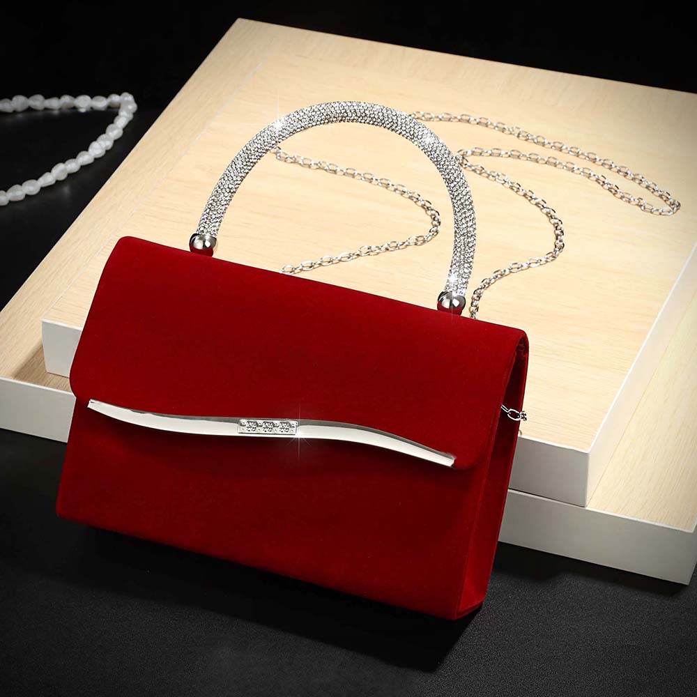 New wine red velvet diamond-en - Luxury Bags Mini ulasan dan harga