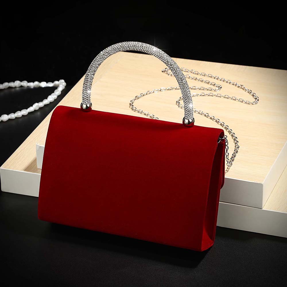 New wine red velvet diamond-en - Luxury Bags Mini ulasan dan harga