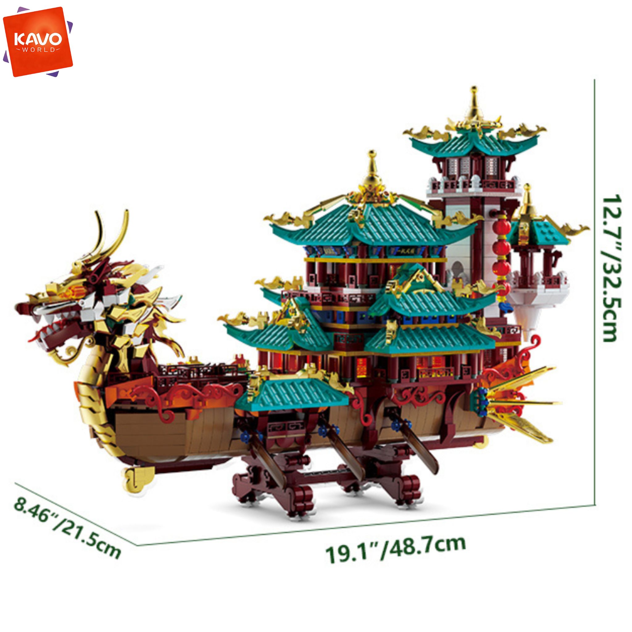 KAVOWORLD 2453pcs Dragon Boat  - Luxury Bags From China ulasan dan harga