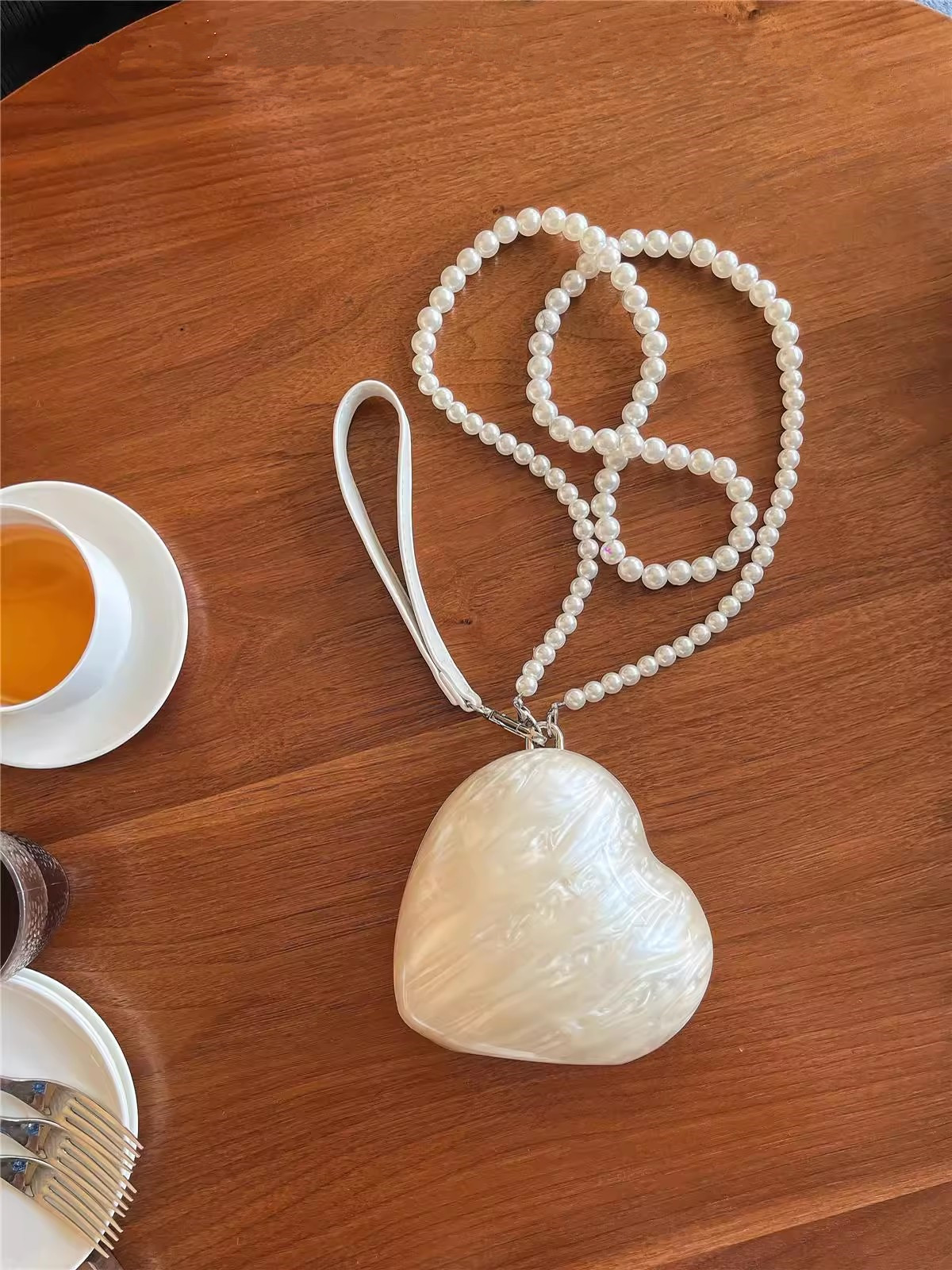 Fashion Acrylic Hearts Evening - Luxury Bags Mini ulasan dan harga