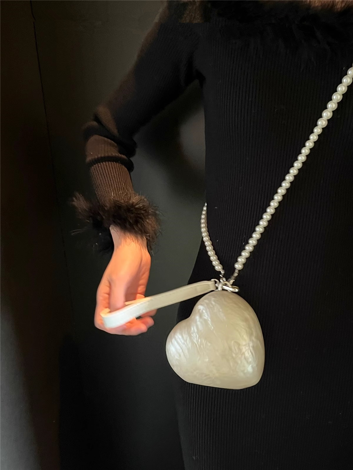 Fashion Acrylic Hearts Evening - Luxury Bags Mini ulasan dan harga