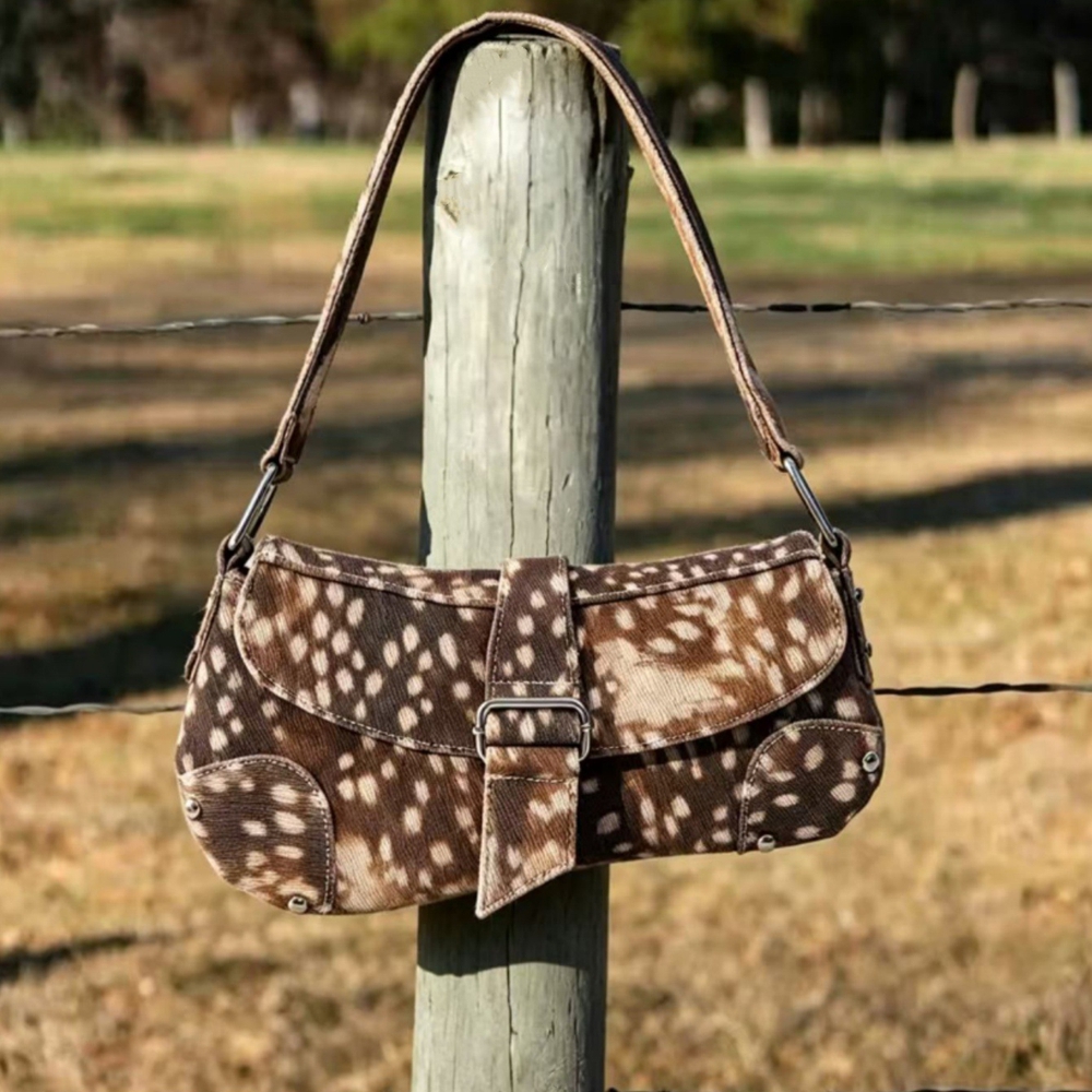Distressed Canvas Leopard Stri - Saddle Bag Distressed ulasan dan harga